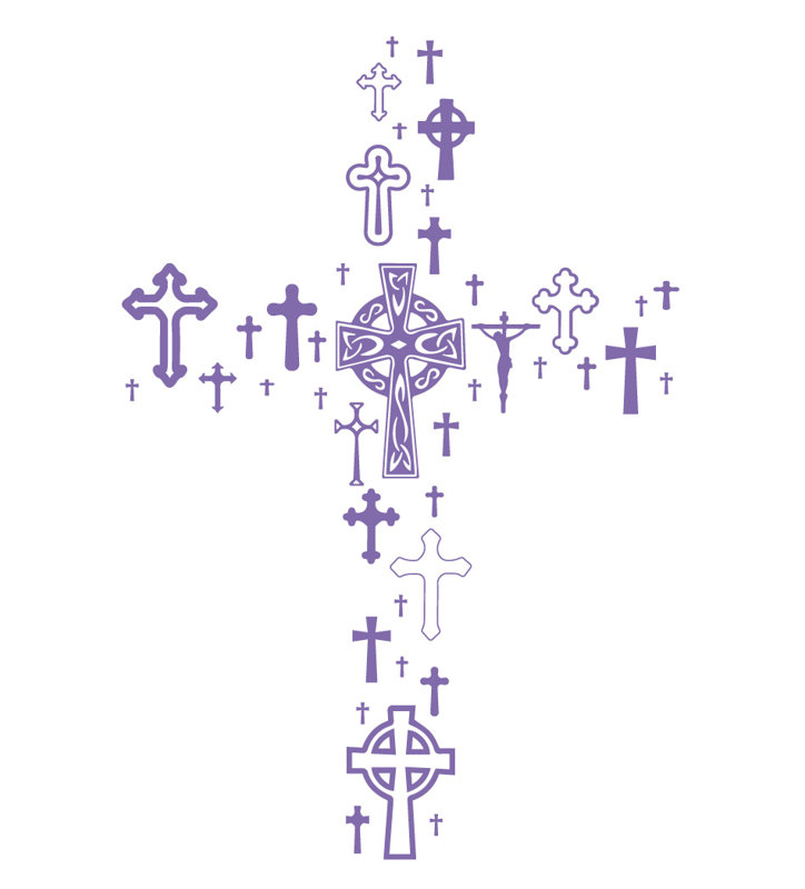 Décalcomanie murale cross collection, Lavande, H 24 po x l 16 po x P 0,01 po