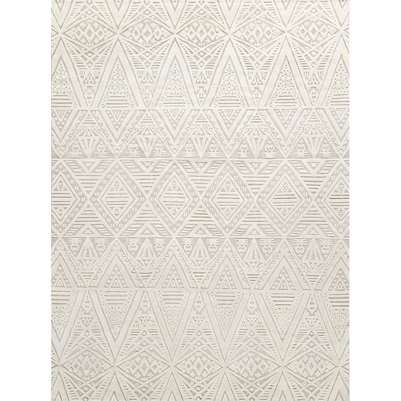 Bariloche Wool Geometric Area Rug in Ivory, Rectangle 10' x 14'