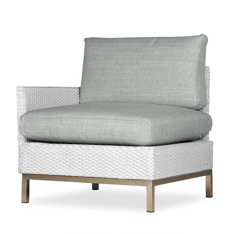 Elements Outdoor One Arm Lounge Chair, Cottage Pepper, White