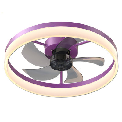 Ceiling Fans With Lights Dimmable LED Embedded Installation Of Thin Modern Ceiling Fans(Orange)