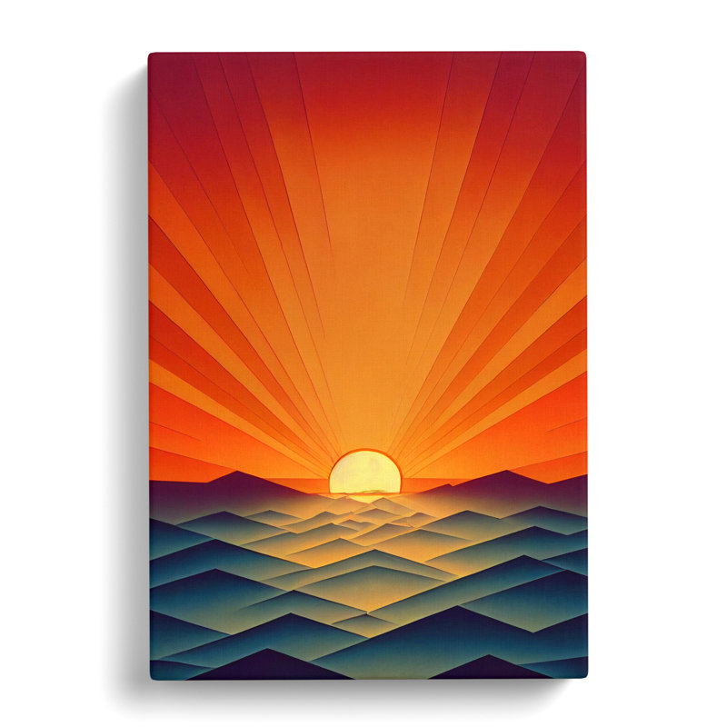 Dhyana Sunset Polygon - Wrapped Canvas, 60cm H x 40cm W