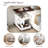 Adjustable End Table With Wheels, 360°rotating Top, Storage Space, Wood Grain Texture And Vertical Striped Design-2067949055