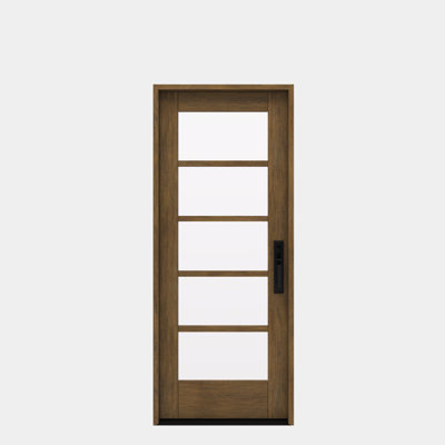 Porte simple, extérieur pré-monté RTA, SDL 5 Lite, bois d'acajou brut