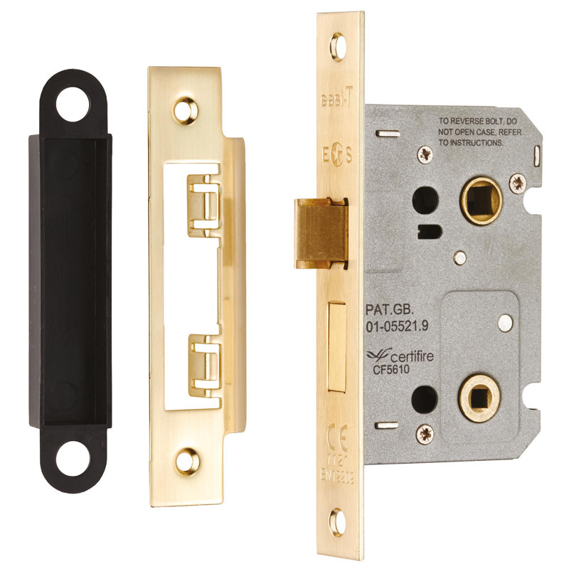 Lorie Easi-T Bathroom 3 Piece Lock Set, Satin Brass