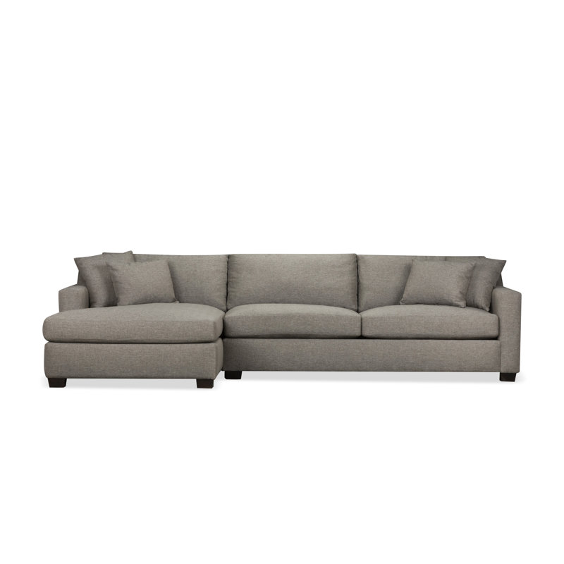 Canapé modulaire 2 pièces Rhodes, Orienté vers la gauche, Tissage natté gris anthracite Drusky Sustain®