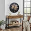 Horloge murale CLXEEST 24 pouces avec motif de carte du monde, grande horloge murale en métal doré noir pour décor de salon de campagne moderne, Reloj De Pared Para Sala