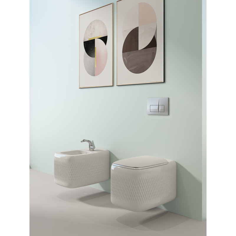 New Age Rimless Wall-Hung Toilet - 54cm, Gloss White