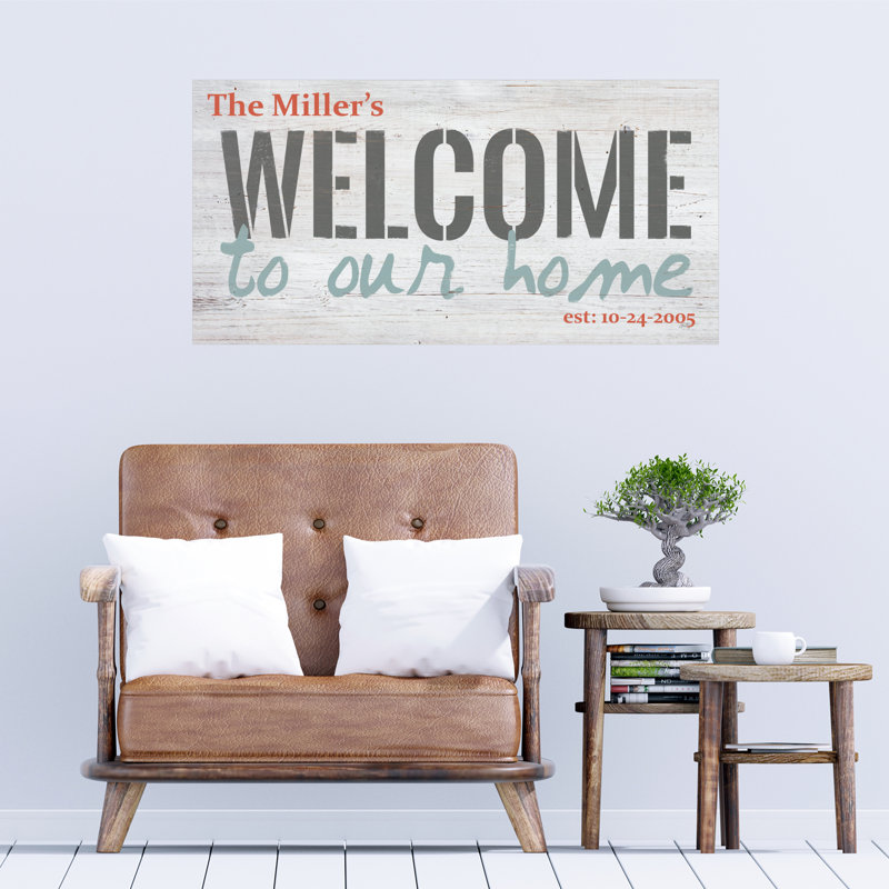 Décalcomanie murale bienvenue dans notre maison, Oui