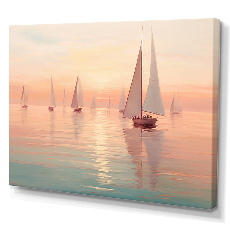 Oliveras voilier harmonieux III - impression, H 34 po x l 44 po x P 1,5 po, Toile tendue