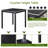 5 Piece Counter Height Table Set, Wooden Kitchen Table Set With Square Table And 4 Upholstered Chairs, Counter Height Dining Table With Crystal Decoration And Chair Set For Kitchen, Dining Room,Black