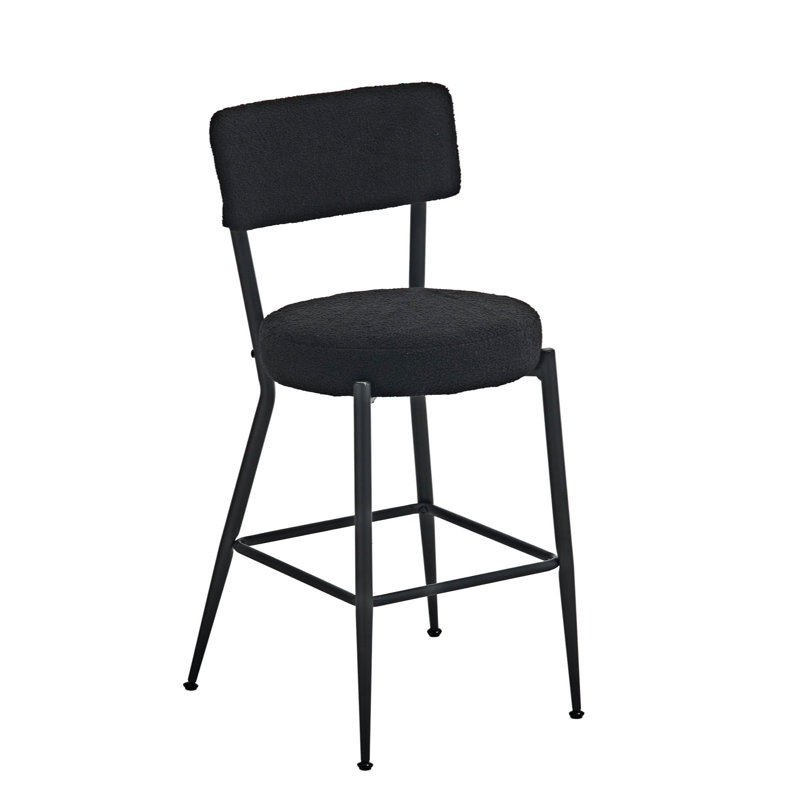 Tabouret de comptoir 24,8 po, Noir, Noir