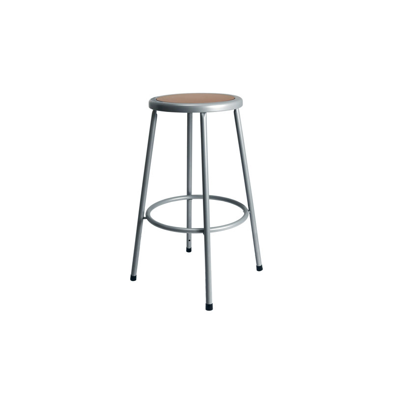 Tabouret en acier Felix, prêt à assembler, Gris, Brun / gris, Hauteur de la barre (siège d'une hauteur de 30 po