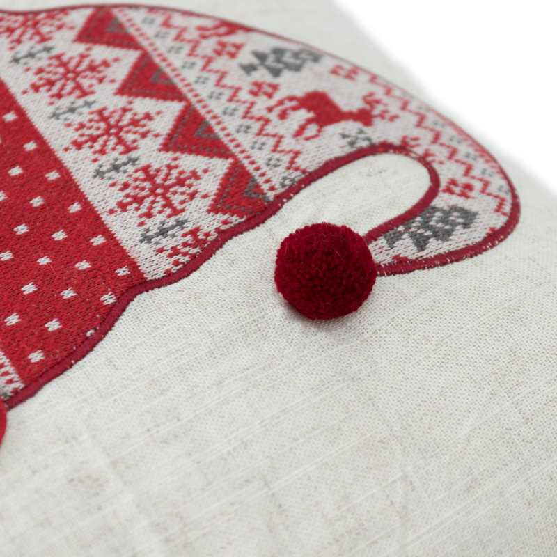Christmas Decor Square Christmas Gnome Throw Pillow Cover Decorative 3D Santa Claus Accent Pillow Case 18" X 18"