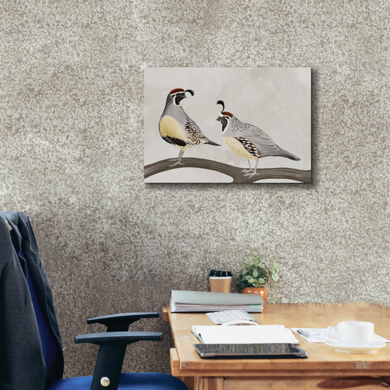  'Quail Pair' by Cat Thurman Designs Canvas Wall Art, 26" x 18"