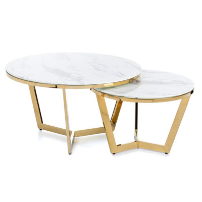 Jordynn 2 - Piece Glass Top Living Room Table Set