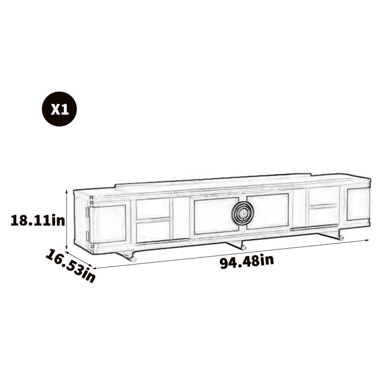 Crédence de rangement en bois de rose 94,48 po
