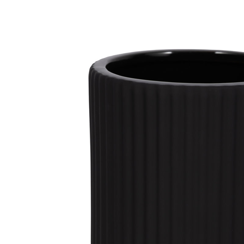 Vase de table Zed, Noir, noir, noir, noir, H 9 po x l 5 po x P 5 po