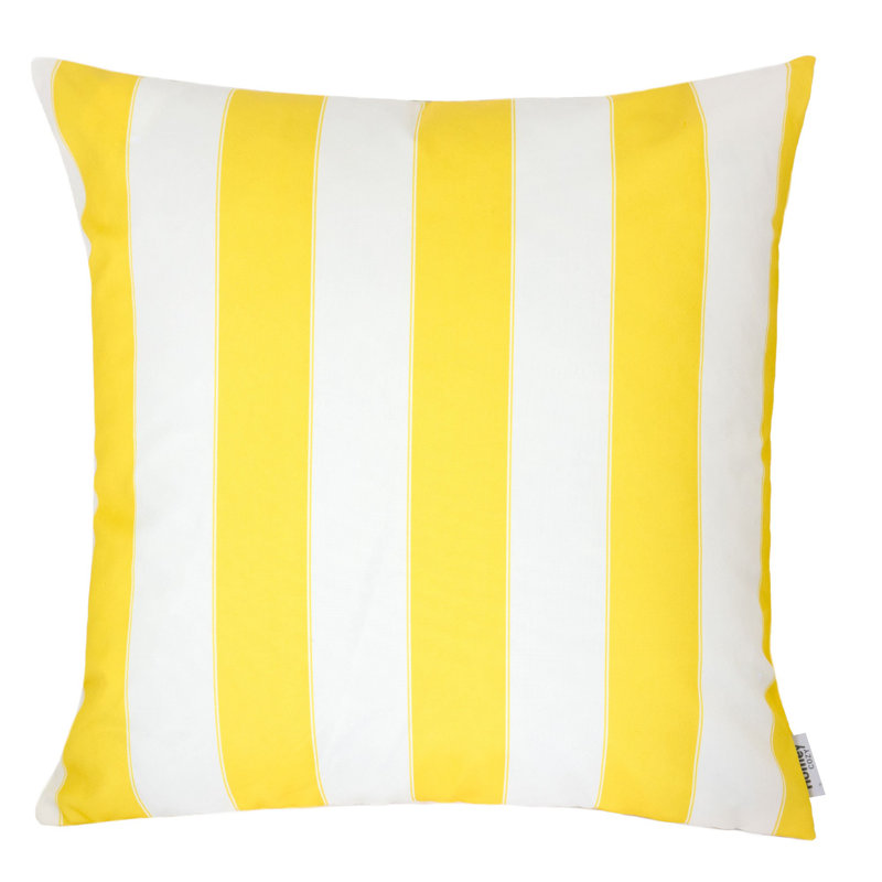 Striped Outdoor Throw Pillow, Yellow, 20" x 20"