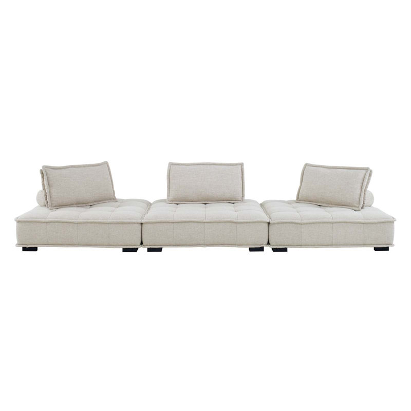 Canapé 3 pièces Saunt, Polyester beige