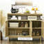 Buffet de style bohémien avec porte en osier HOMcom, couleur naturelle