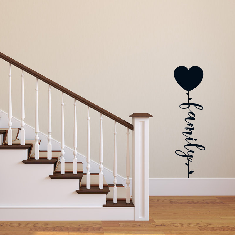 Text & Numbers Non-Wall Damaging Wall Decal, Black, 14" H x 4" W