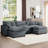 Ivetta Modern Corduroy Comfort Modular Combo Cloud Sofa.-141184947