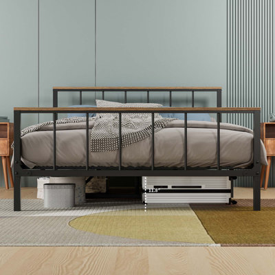 Metal Platform Bed Frame With Headboard And Footboard,Sturdy Metal Frame, No Box Spring Needed