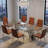 Glass Dining Table, 78 inch Silver Dining Room Table, Modern Dining Table for 6-8 People