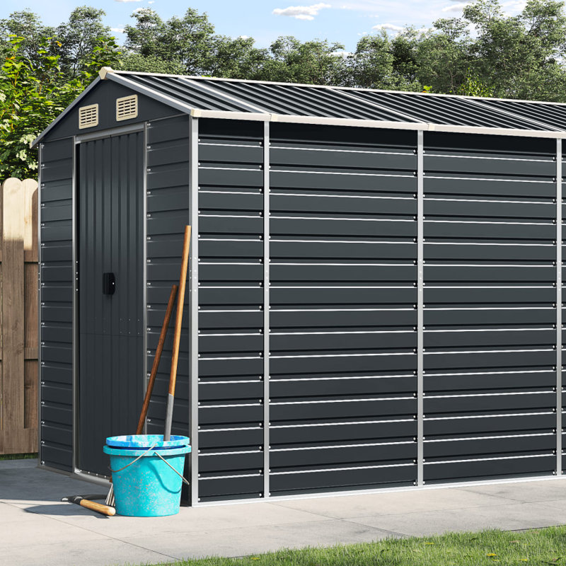 Abri de rangement, 78" H x 75.2" W x 218.5" D, Anthracite