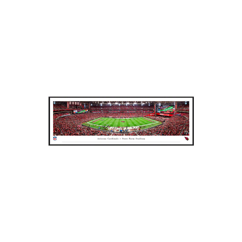 Arizona Cardinals Football, impression panoramique, H 13,75 po x l 40,25 po x P 0,38 po, Cadre noir