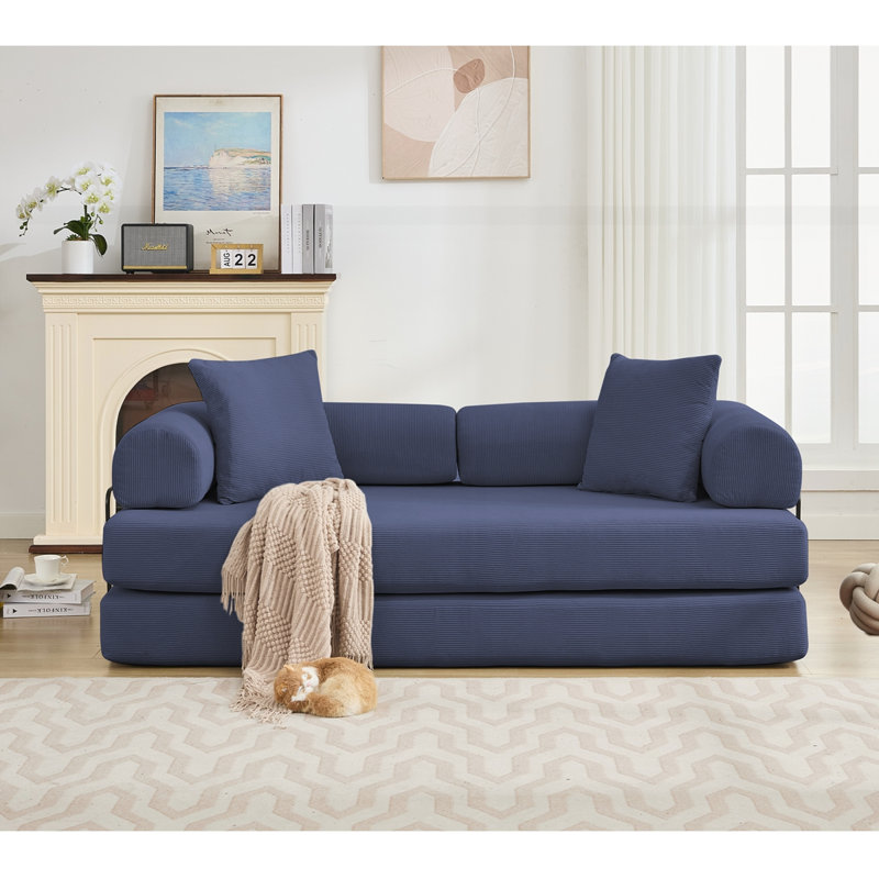 Canapé-lit pliable convertible 78,5 po, Bleu très foncé