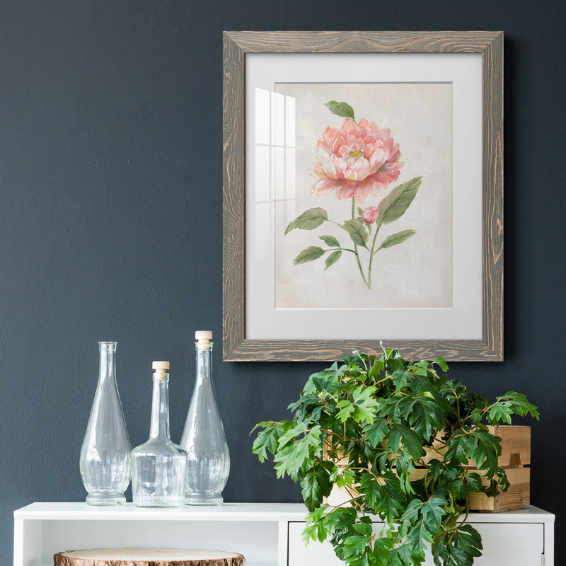 Grandiflora III - Peinture encadrée, H 24 po x l 18 po x P 1,5 po, Encadré gris