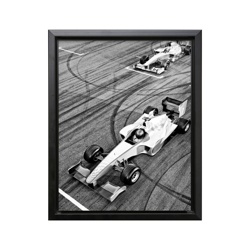 Voiture de course n ° 2, Black Framed, Canvas, 11"H x 14"W