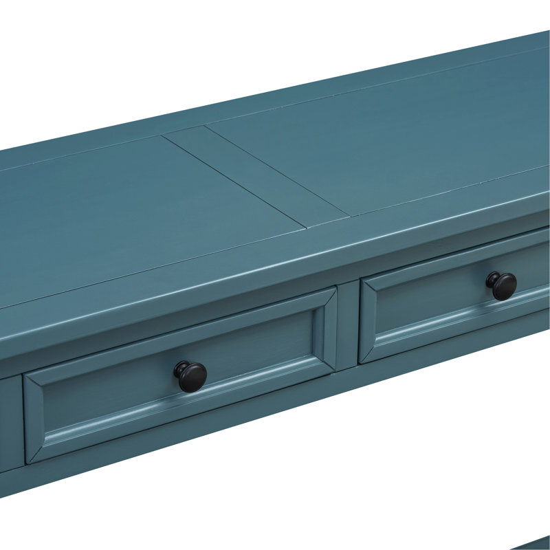 Console Table/Sofa Table with Storage Drawers and Bottom Shelf for Entryway Hallway, Dark Blue