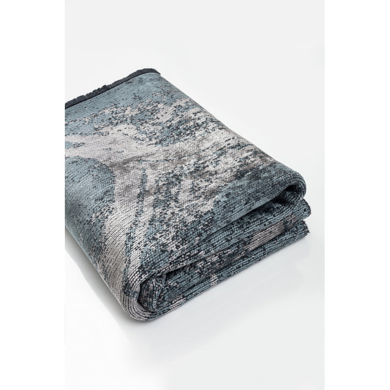 Rapture Gray/Blue Abstract Luxury Area Rug, Rectangle 7'10" x 11'2"