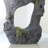Colossal Cast Stone Sculpture, Two Holes, Charcoal Stone