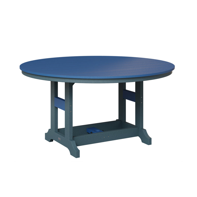Garden Classic Outdoor Round Bar Table, Pacific Blue, Slate