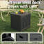 Boîte de rangement extérieure Allon, boîte de rangement extérieure en résine imperméable, armoire de rangement extérieure avec couvercle verrouillable, banc de rangement pour outils de jardin, meubles de patio, outils de piscine-262157939