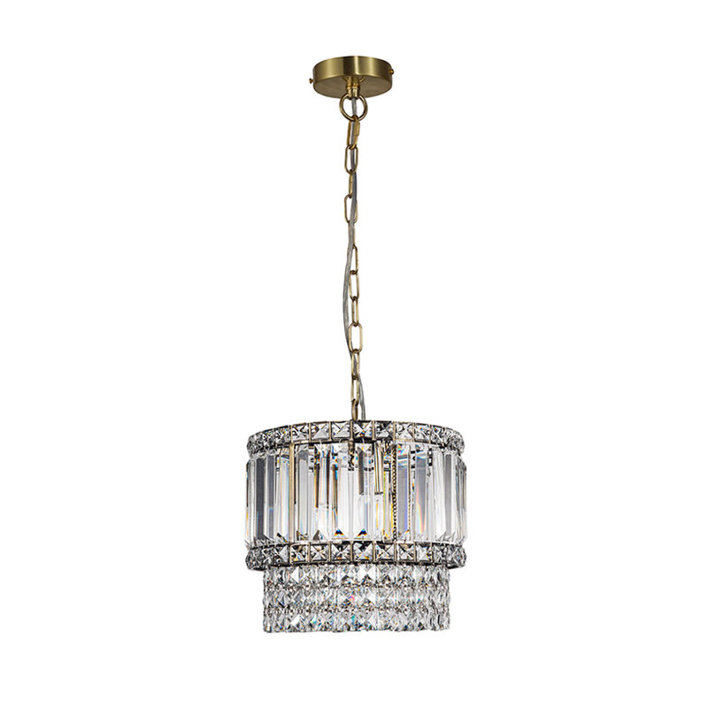 Akeesha 3 - Light Crystal Pendant, Antique Brass