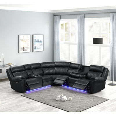 Canapé modulaire inclinable moderne en bois noir