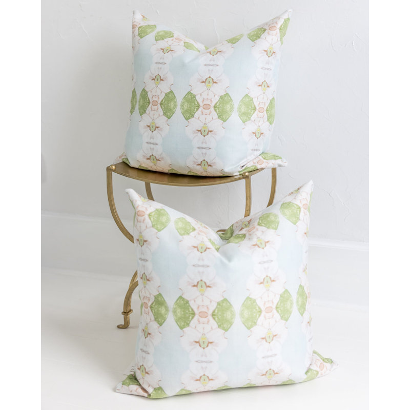 Flowering Dogwoods Square Pillow Cover & Insert, Light Blue Floral, 24"H x 24"W