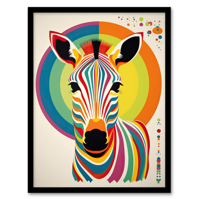 Alion Bauhaus Zebra Rainbow - Single Picture Frame Print