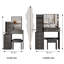 Petite coiffeuse 29,2 po avec tabouret de chevet gauche + tabouret rembourré, très grand miroir coulissant à droite, rangement multi-couches grande capacité, commode pratique et pratique, convient aux petits espaces
