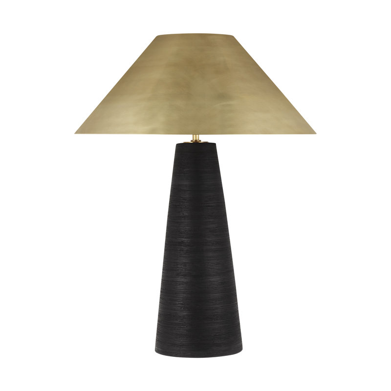 Visual Comfort Modern Table Lamp, 24" H x 18.3" W x 18.3" D, Black