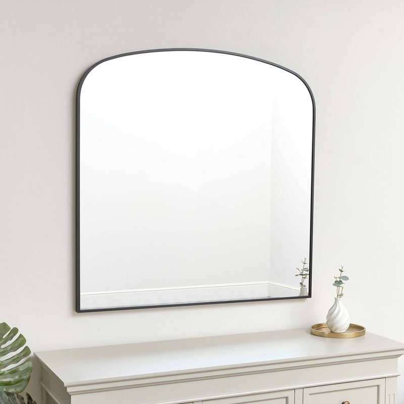 Berneil Metal Curved Mirror, Black
