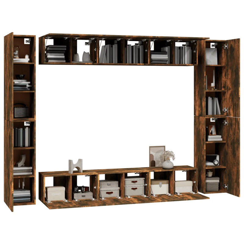 Lenhardt Unfinished Floating Entertainment Centre for TVs up to 24", Smoked Oak