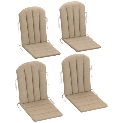 4 pièces, coussin de chaise Adirondack, coussins de chaise de patio, beige