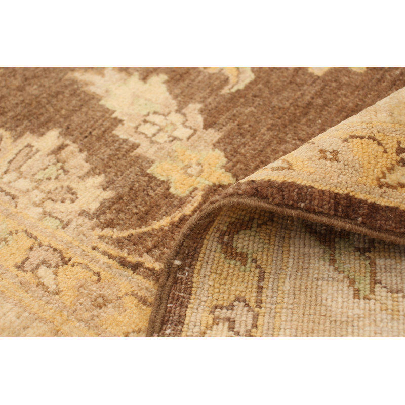 Tapis en laine brun/beige 6 pi x 9 pi 1 po noué la 2010 chobi one-of-kind à la main Agamenn