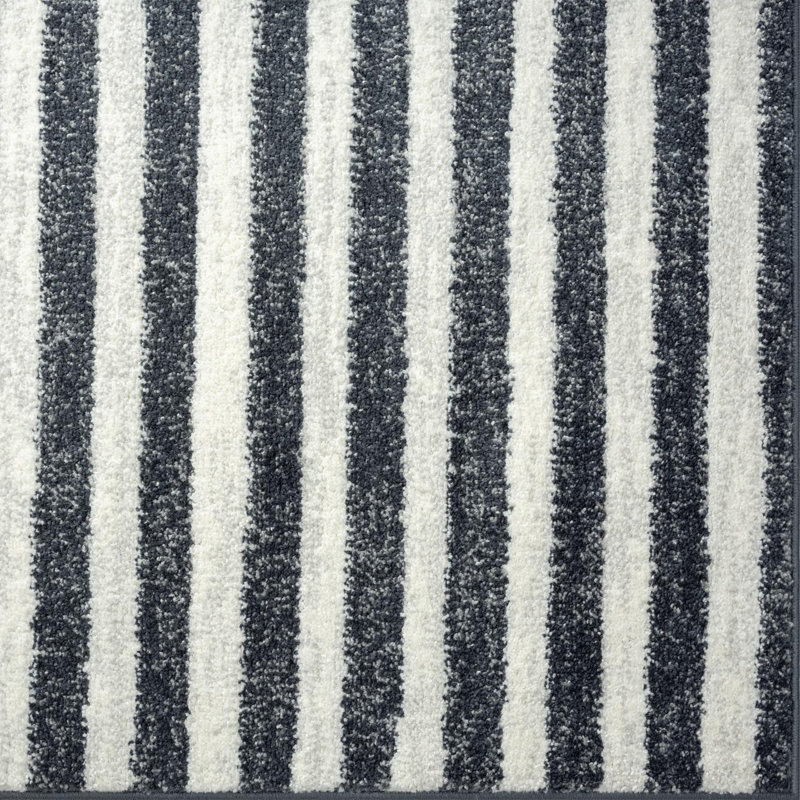 Tapis gris foncé / blanc Pacer, Rectangle 9 pi x 12 pi