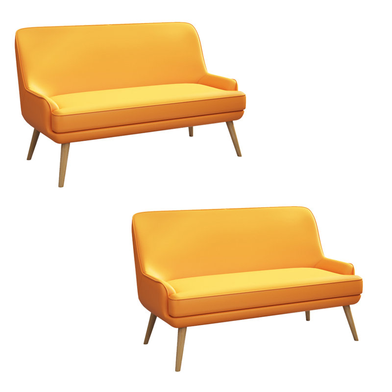 Banc rembourré en similicuir, Orange